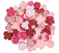 Handmade Patch Small Hydrangeas Flowers 30x30mm Mulberry Paper Flowers Scrapbooking Wedding DIY Craft Supplies Card Mini Paper Flowers (Rainbow Color)