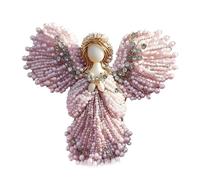 Handmade Pearl Angel Brooch, Angel Jewelry Pin, Elegant Women's Fashion Jewelry,Party Accessory, Wedding Accessory, Or Women's Gift,Elegant Women Decoration Accessories (Pink,1Pcs)