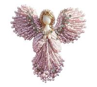 Handmade Pearl Angel Brooch, Elegant Angel Wing Jewelry Pin with Pearl for Women, Spiritual Keepsake Gift, Christmas, Versatile Styling, Embrace a Touch of Divine Elegance (Pink)
