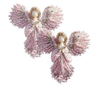 Handmade Pearl Angel Brooch, Elegant Angel Wing Jewelry Pin with Pearl for Women, Spiritual Keepsake Gift for Daily Wear, for Dresses Suit Coat Breastpin Wedding Party Trendy Jewelry (Pink*2)