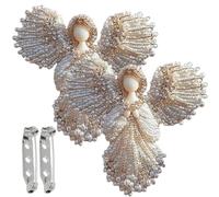 Handmade Pearl Angel Brooch, Elegant Angel Wing Jewelry Pin with Pearl for Women, Spiritual Keepsake Gift for Daily Wear, Christmas, Versatile Styling, Embrace a Touch of Divine Elegance (2)