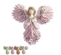 Handmade Pearl Angel Brooch, Elegant Pearl Brooch Pins for Women, Angel Wing Jewelry Pin, Spiritual Keepsake Gift for Daily Wear, Christmas, Bracelets Hairpin Headpieces Shawl Pins(Pink)