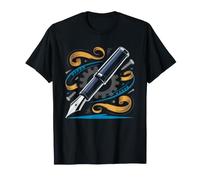 Handmade Pen Maker Wood Lathe Turning Art Illustration T-Shirt