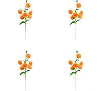 Handmade Persimmon Decoration Set, Woolen Twizzle Rod Craft Kit for Wedding Office Home Garden Decor, Festive Orange Green Ornaments