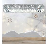 Handmade Personalised Christmas Sign with 10 Designs To Suit Your Decor | 2-Line Custom Text Festive Street Sign Plaque | Ideal Family Present (Silver-Gnomes, Acrylic - Large 440mm x 90mm)