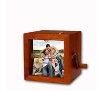 Handmade Personalized Flipbook Frame Custom Wooden Lighted Animation Photo Album Hand Crank Memory Gift for Family Birthday