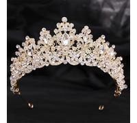Handmade Pink Crystal Beaded Tiaras Diadem For Women Girls Bridal Wedding Party Queen Crown Hair Dress Accessories H224 Gold White
