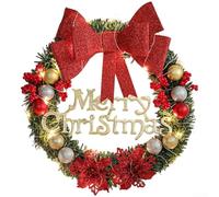 Handmade Plastic Christmas Wreath for Wall and Door Decoration, Designed with Seasonal Motifs to Create Festive Ambiance for Holiday Celebrations (30CM Wreath Style D)