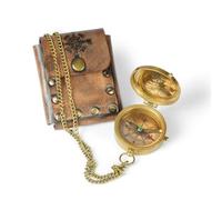 Handmade Pocket Compass | Antique Vintage | Brass Compass | Leather Box | Exquisite Nautical Compass for Home Decor | Gift for Every Occasion | Super7One
