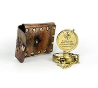 Handmade Pocket Compass | Elizabeth | Antique Vintage | Brass Compass | Leather Box | Exquisite Nautical Compass for Home Decor | Gift for Every Occasion | Super7One
