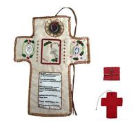 Handmade Pocket Devotional Book, Pocket Shrine With Silver Cross, Portable Prayer Pocket(Red)