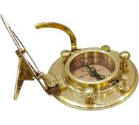 Handmade Pocket Sundial Shiny Brass Compass Vintage Navigation Instrument Marine Unique Designed Home Decor Gift Item Compass