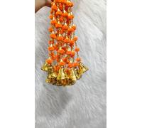 Handmade Pom Pom with Bells Hanging Garland for Home Decor Pooja & Festive Wall Decor Wedding Backdrop (100)