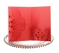 Handmade Pop Up Wedding Card, Laser Cut Wedding Invitation Cards Multicolor 125x180mm 10 Pieces(Red)