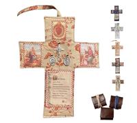 Handmade Portable Catholic Altar for Daily Prayer & Devotion, Christian Catholic Gifts, PU Leather Pocket Shrine, Pocket Prayer Quilt with Cross Inside, Folding Shrine Personal Altar Gifts (02#)