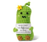 Handmade Positive Emotional Support Crochet Pickle Cute Emotional Support Pickle Positive Affirmation Gifts for Kids Women Girls