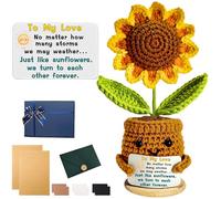 Handmade Positive Energy 3rd Gen Upgraded Crochet Sunflower Luxury Gift Set Inspirational Emotional Support Decor Perfect for Couples Parents Teachers Birthday Appreciation Gifts (To My Love)