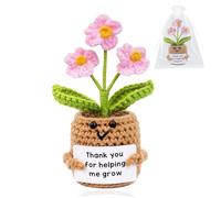 Handmade Positive Forget Me Not Crochet Doll Crochet Plant Flowers Gifts,Appreciation Thank You for Being an Important Part Gifts for Women Mom Friends Wife Teacher Coworker Christmas,Birthday