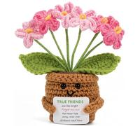 Handmade Positive Forget Me Not Crochet Doll - Gifts for Women with True Friends Are Like Bright Forget Me Not Card - Cute Decorative Hanging Ornaments Friendship Gifts for Birthday