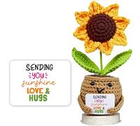 Handmade Positive Sunflower Crochet Doll with Card - Sympathy Gifts for Women - Grief Gift for Loss of Loved One - Bereavement Gifts - Condolences Present for Friends, Relatives, Coworkers
