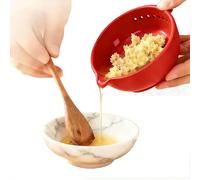 Handmade Pottery Garlic Grater Herb Stripper Bowl, 2-in-1 Multi-functional Kitchen Tool, Ceramic Herb Stripper and Garlic Grater Bowl with 5 Hole Sizes for Salads Peeling off the Leafy Assembly