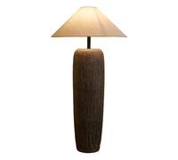 Handmade Pottery Jar Floor Lamp with Fabric Shade, Mid Century Standing Light 43.3 Inch Height, Ceramic Ironwork, E27 Bulb,Wabi Sabi Style for & Bedroom