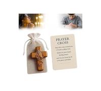 Handmade Prayer Hands Cross, Wooden Prayer Cross Pocket Card, A Pocket-Sized Sanctuary, Wooden Comfort Crosses, A Silent Embrace of Faith, Handheld Prayers Crosses Gift Christian Gifts (1pcs)