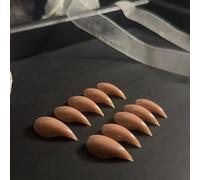 Handmade Press on Claw Nails Short Stiletto Nude Unique Reusable Cat Claw False Nails with Designs Eagle Claw Glossy Glue on Nail Thick Acrylic Nail (S)