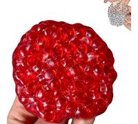 Handmade Pressure Relief Balls, Sensory Squeeze Toy, Portable Stress Relief Balls for Hands with Noisy Sound, Handmade Fidget Toys for Anxiety Stress Relief (Red)