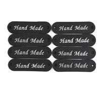 Handmade PU Leather Tags 400Pcs 45x13mm Labels Tags Handmade Label for Clothes PU Leather Tag DIY Needlework Patchwork Sew Material(Black)