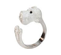 Handmade Puppy Ring, Wrap Finger Open Puppy Ring, 1x1 Inch Band with Adjustable Fit, Women Jewelry Accessory, Youth Fashion with Adorable Style, Wife Tool for Friends Coworkers