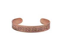 Handmade Pure Copper Bracelet for Women and Men - Thickest Copper Bracelet for Pain Relief and Stress Relief - Adjustable Carved Copper Bracelets to Fit many Size Wrist -The most ideal thickness, with