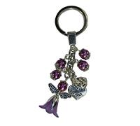 Handmade Purple Guardian Angel Beady Special Nan I Love You - Charm Keyring