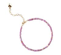 Handmade Purple Mica Crystal Bracelet - 2.5mm Natural Round Beads for Chakra Healing and Good Luck