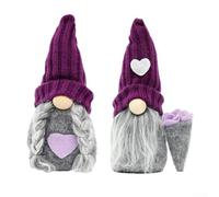 Handmade Purple Plush Gnomes 2-Pack Holiday Decor