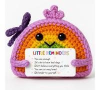 Handmade Rainbow Crochet "You Are Enough" Reminder - Positive Energy, Appreciation & Emotional Motivational Support Gift for Women, Coworker, Employee - Perfect for Thanksgiving, Christmas, Birthday