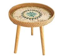 Handmade Rattan Coffee Table Small Side Table for Living Room Farmhouse Décor Handcrafted Natural Wicker Furniture