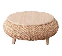 Handmade Rattan Coffee Table with Storage, Ideal for Windowsill Japanese Restaurant Picnic