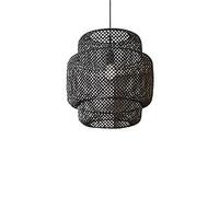 Handmade Rattan Hanging Light - Vintage Bamboo Lantern Pendant Lamp with E27 Light Source, Ideal for Home Decor