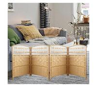 Handmade Rattan Room Divider - 4-Panel Folding ion Breathable & Light-Blocking Perfect for & Kindergarten Use (Brown 120x40cm) - Stylish Privacy Solution