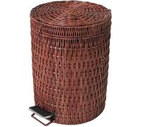Handmade Rattan Trash Can with Lid 5L Pedal Bin for Bathroom | Handwoven rattan pedal bin with lid, available in 3L, 5L, 8L and 12L capacities and two colour options.
