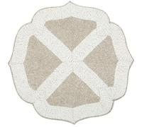 Handmade Rectangle Beaded Placemat for Dining Table - 13 Inches Table Mat for Gathering, Occasional Decoration and Family Parties Celebrations - Silver/White