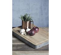Handmade Rectangular Wooden Butcher's Block Chopping Board Industrial Kitchen Brown One Size