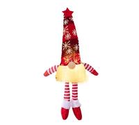 Handmade Red and Grey Christmas Gnome Lights - Gonk Elf LED Lights for Indoor Decoration (Red, Style B)