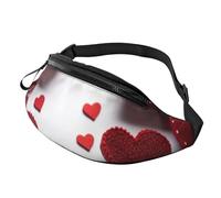 Handmade Red Hearts Fanny Pack for Men Women Fashion Waist Packs Travel Crossbody Bag With Adjustable Strap Everywhere Belt Bag Waterproof Chest Bags Cycling Bum Bag Wallet