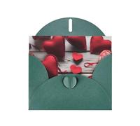 Handmade Red Hearts Holiday Cards | Double Sided Glitter Cardstock | Christmas, Birthday, Valentine's Day, Wedding & Party Invitations | Envelopes Included