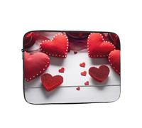 Handmade Red Hearts Laptop Case 17 inch Shockproof Protective Notebook Case Water Resistant Laptop Bags Carrying Computer Bag Portable Business Briefcase for Men Women