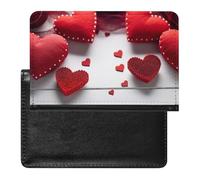 Handmade Red Hearts Passport Cover Protector Rfid Blocking Passport Holder Id Card Holder Secure Travel Wallet Organizer for Passport Tickets Credit Cards, style, One Size