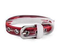Handmade Red Hearts Pet Collar, Adjustable Dog Collars with Buckle Stainless Steel D-Ring, Comfortable Collar for Small Medium Dogs and Cats