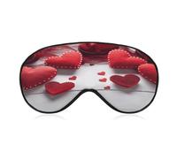 Handmade Red Hearts Sleep Mask Eye Mask Travel Eye Cover